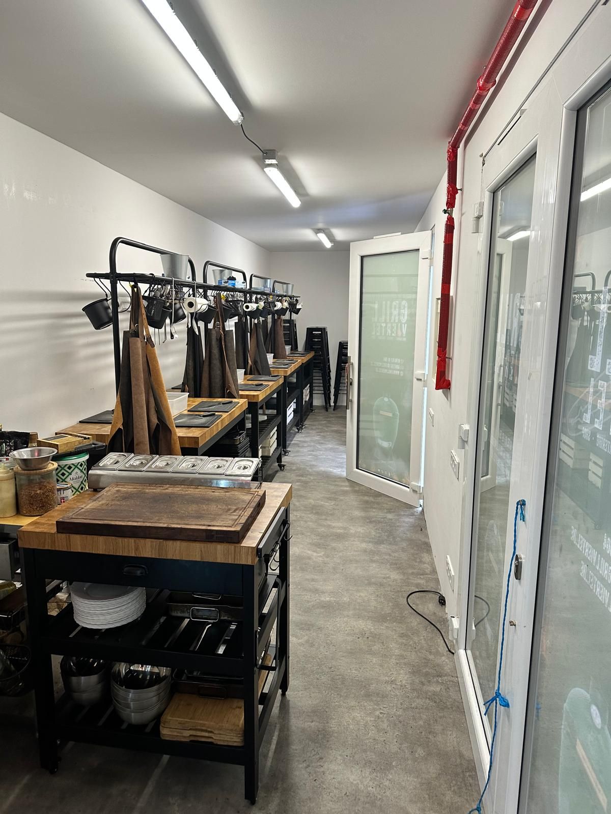 Indoor workstations with grills
