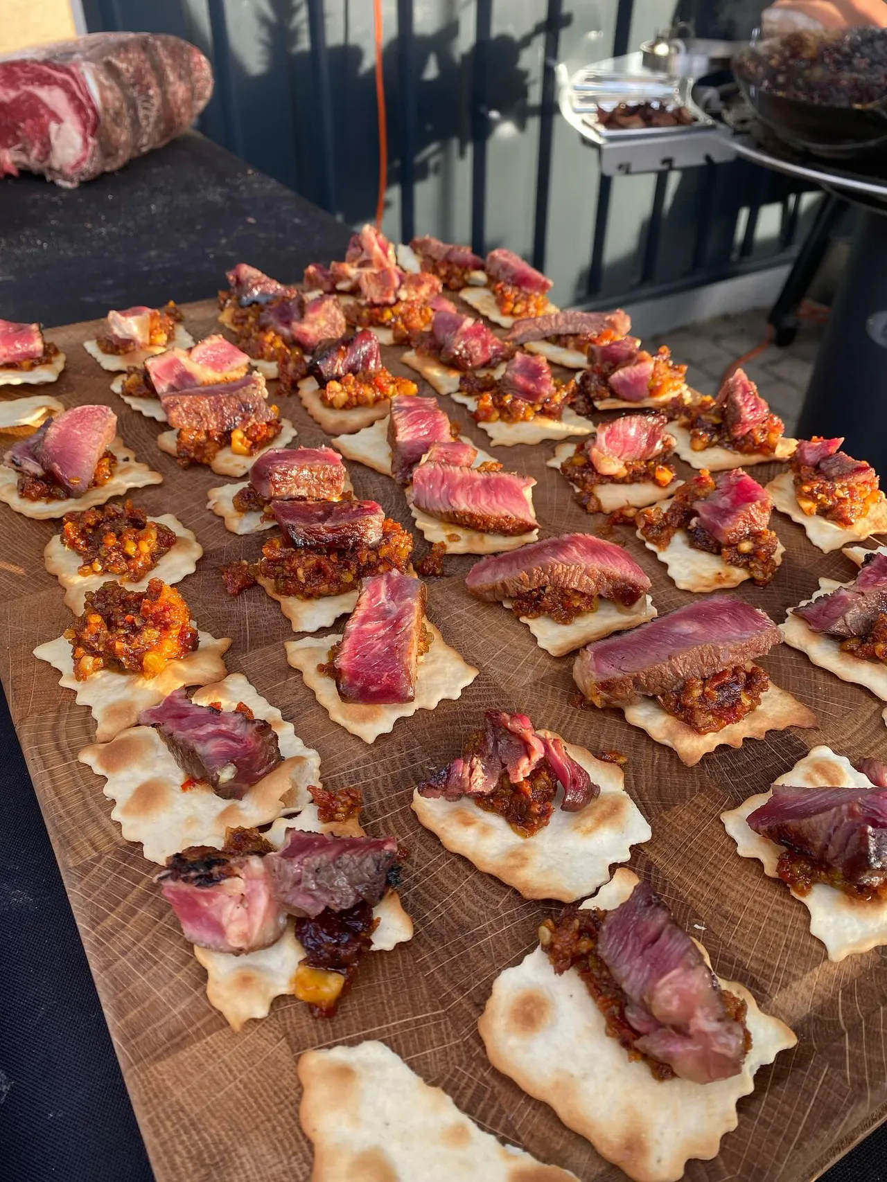 Tray of steak bites