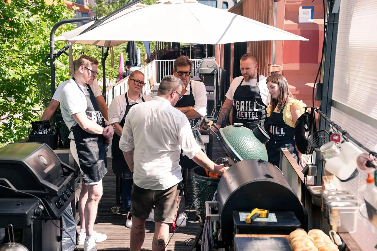 Guests at the outdoor grill