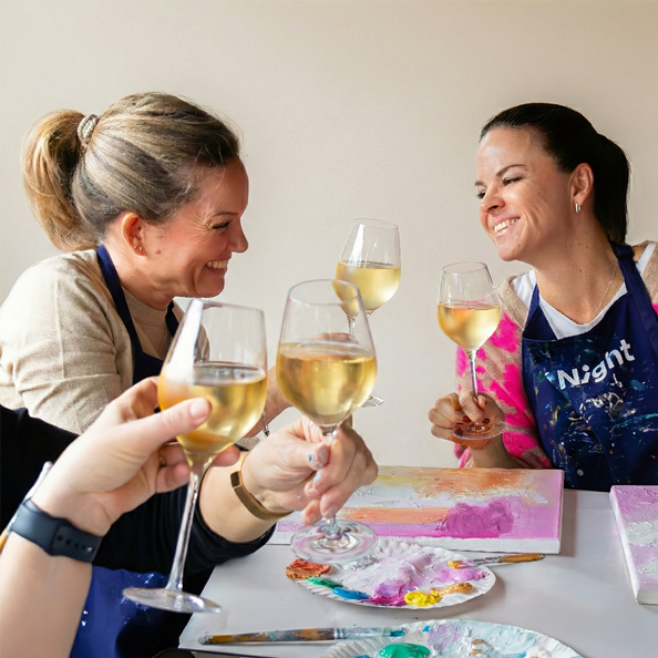 Wine & Paint: Struktur Abstrakt - Café Bistro Montreux