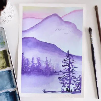 Aquarell: Berglandschaft - Courtyard by Marriott Wiesbaden-Nordenstadt