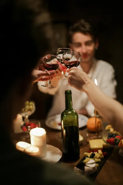 Friends enjoying a dinner together