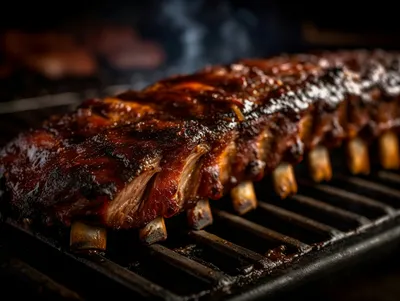 spare-ribs on a grill