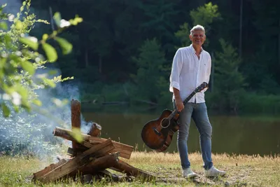 Gitarre, Natur, Mann, Wiese, Freude