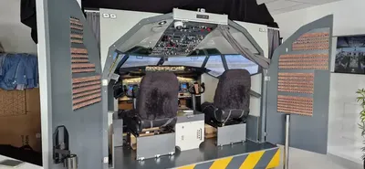 View of a flight simulator