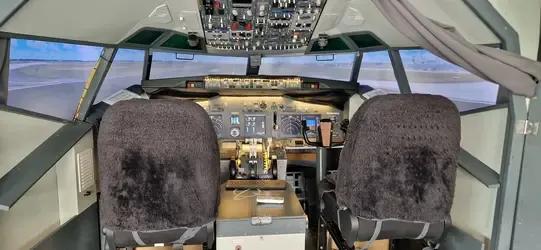Cockpit of a Boeing B737 airplane