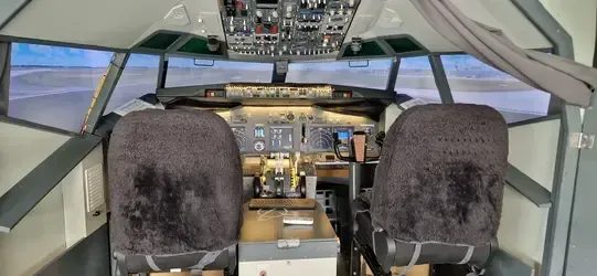 Cockpit of a Boeing B737 airplane