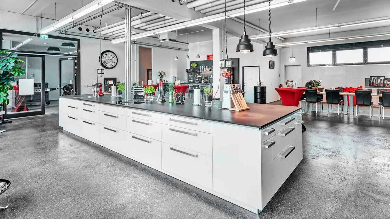 View of a modern cooking studio