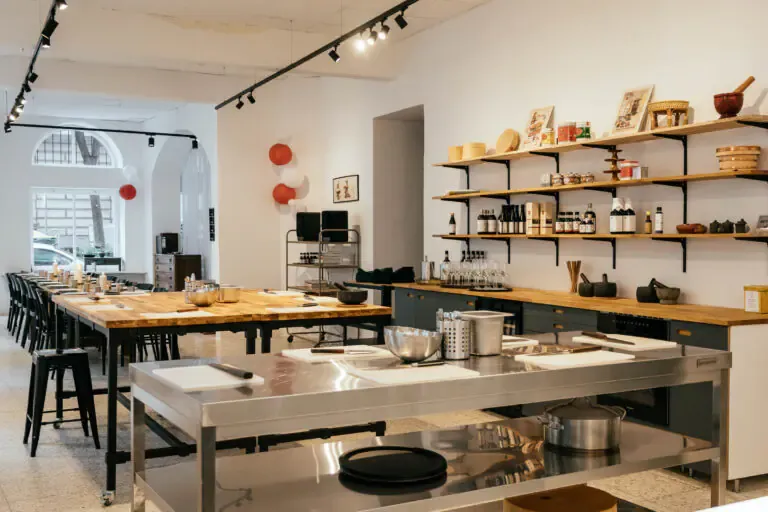 A modern looking cooking studio