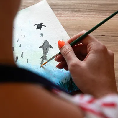 Aquarell: Unterwasserwelt - Vienna house / Wyndham
