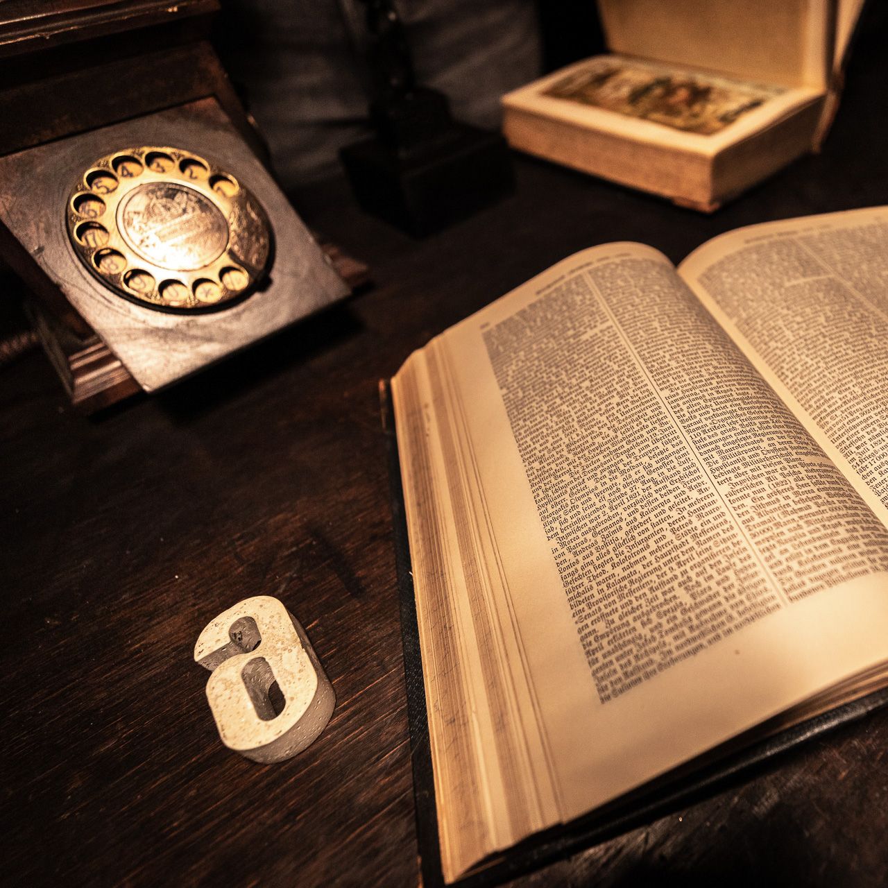An open book on a table
