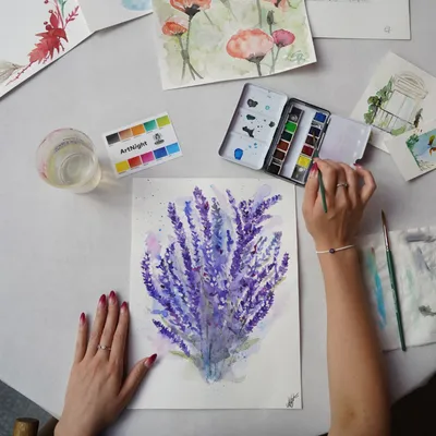 Aquarell: Blüten und Blätter - N8Stallung