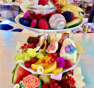 Etagere filled with delicious sweets