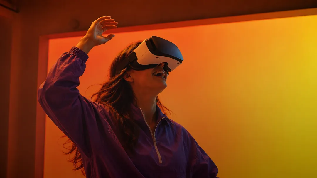 Person enjoying an experience with VR