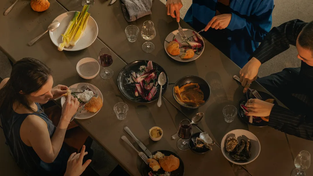 Dinner table with various dishes