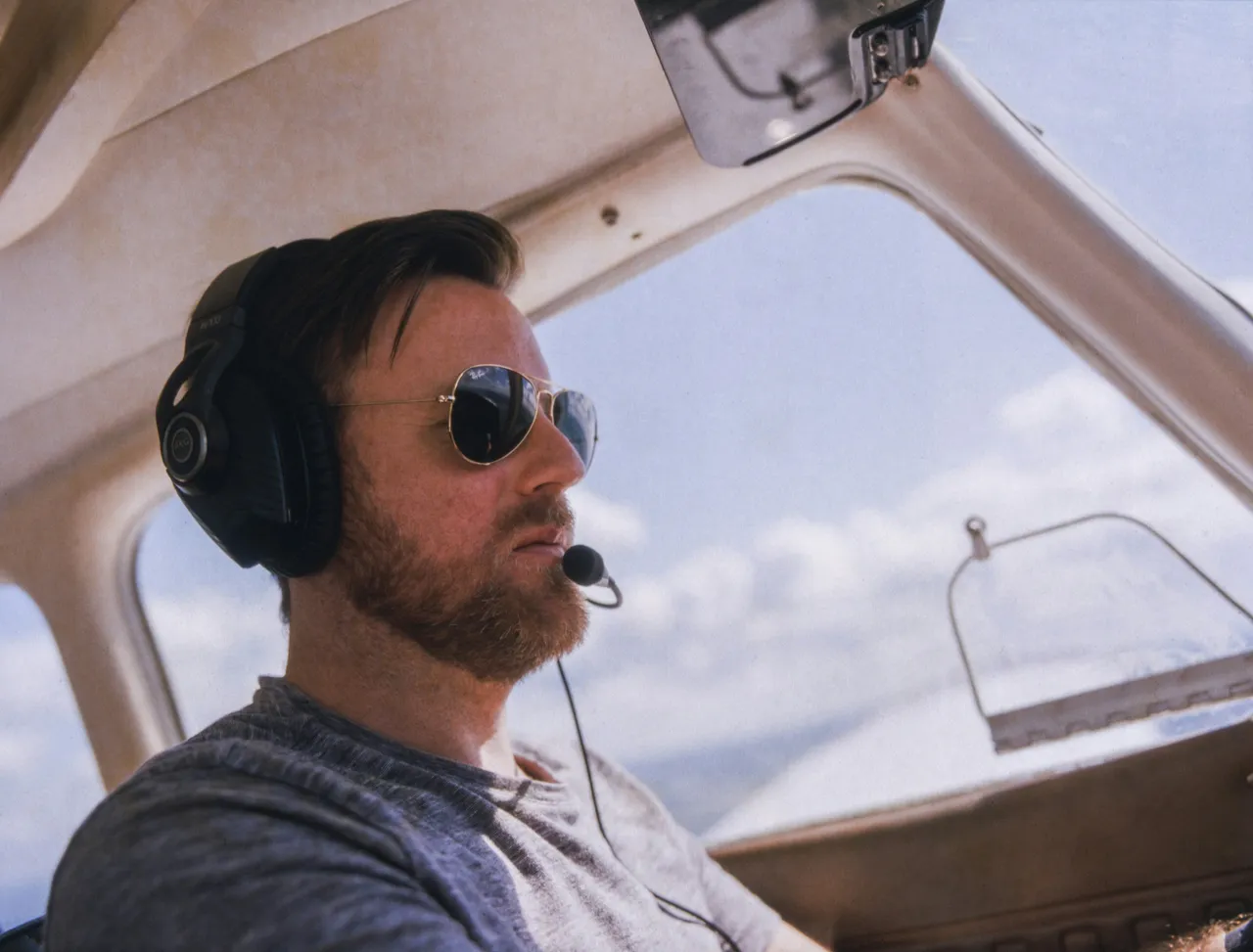 Pilot inside a plane