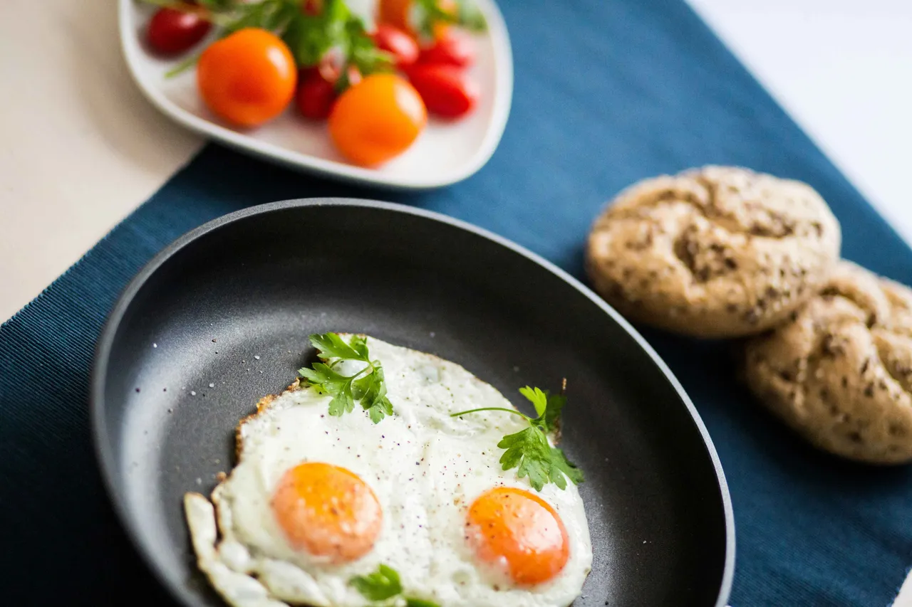 Two fried eggs sunny side up