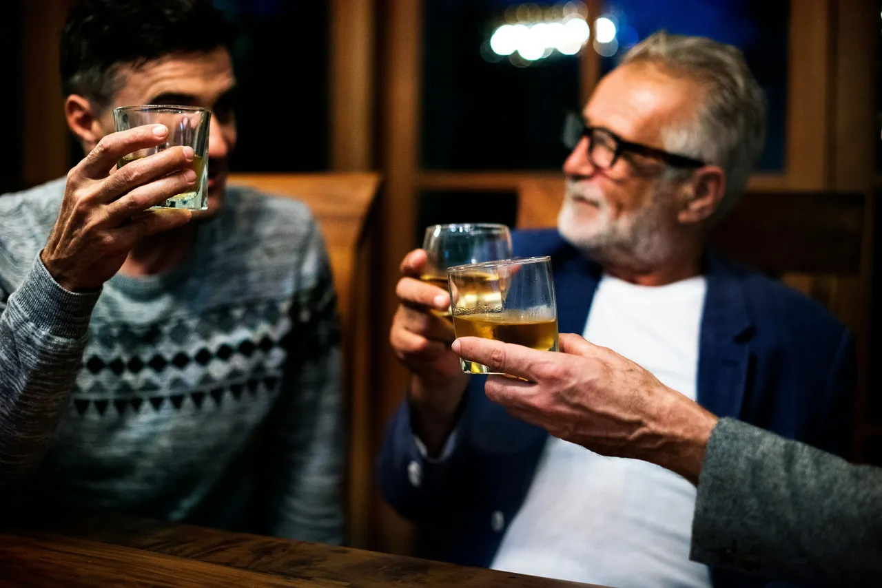 Three men drinking whisky