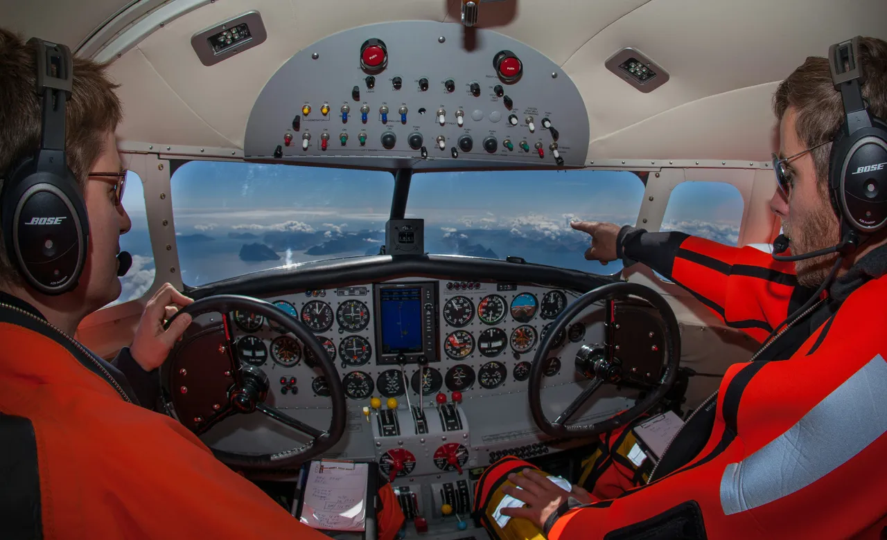 inside the cockpit of a rescue helicopter