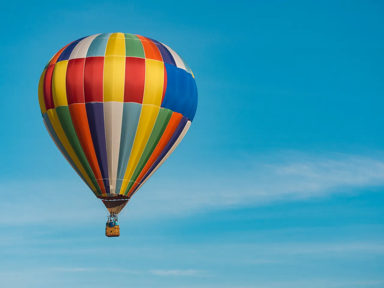 colourful hot air balloon in the air