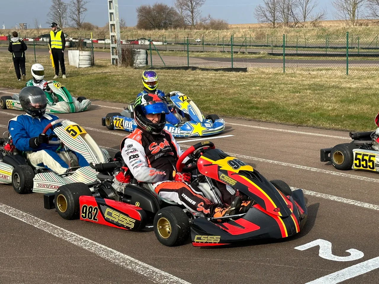 People waiting to start their karting competition