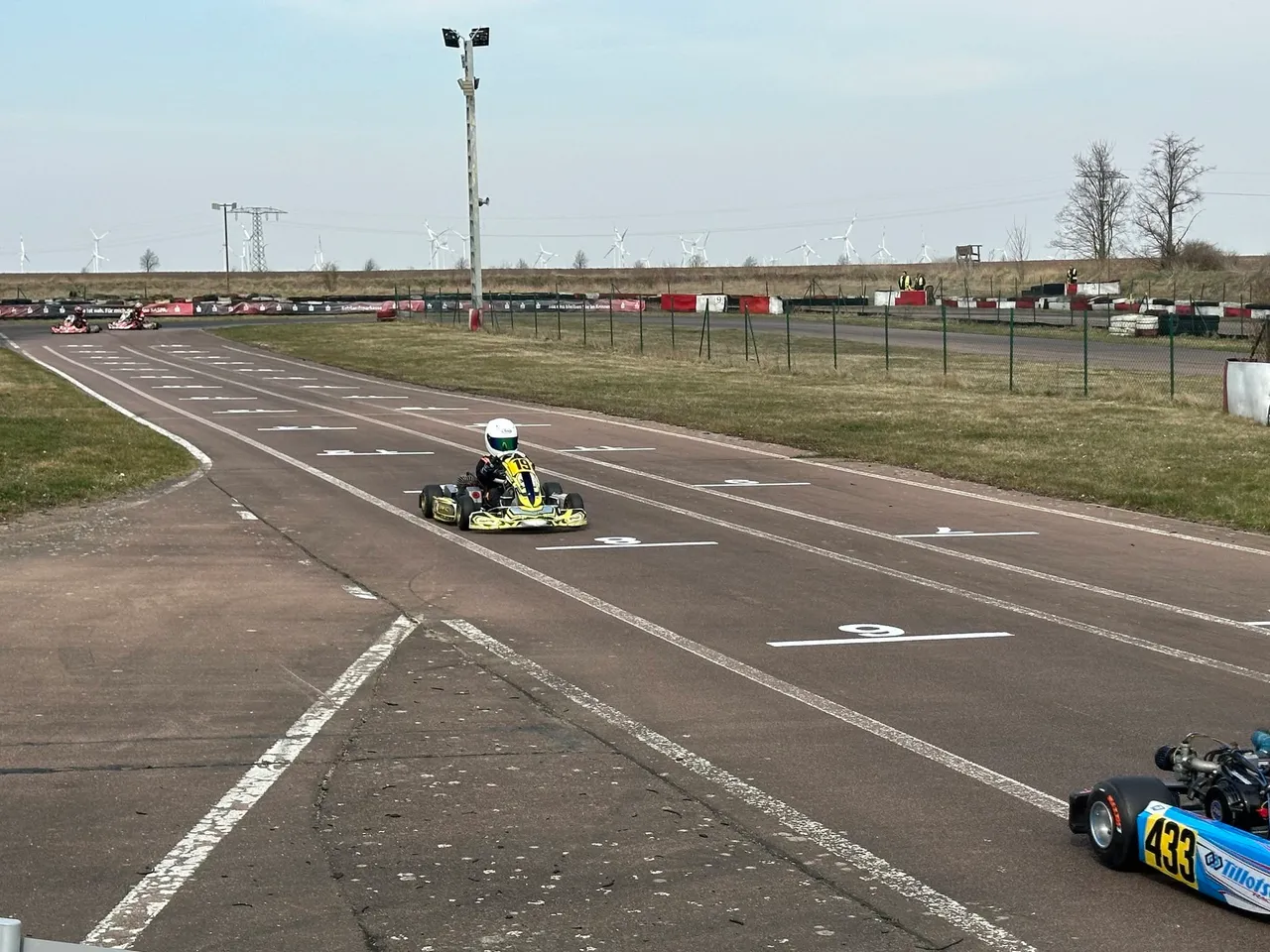 One person driving a kart