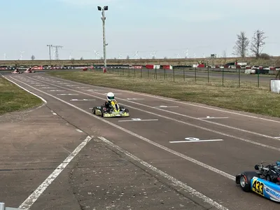 One person driving a kart