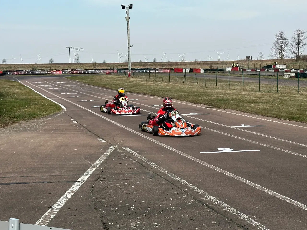 Two people karting
