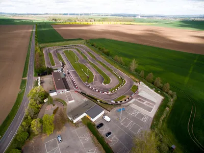 View of a complete kart track