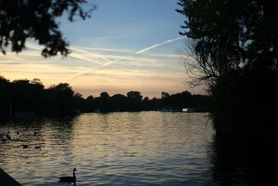 A lake at evening light