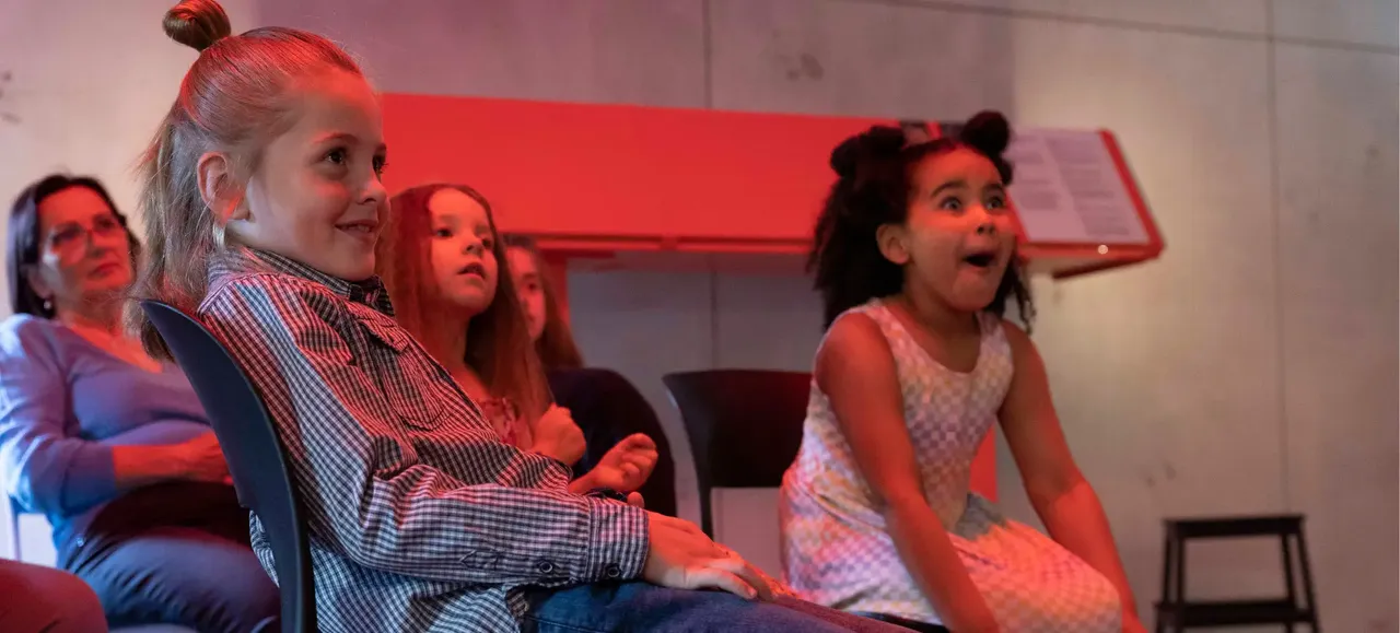 A group of excited children