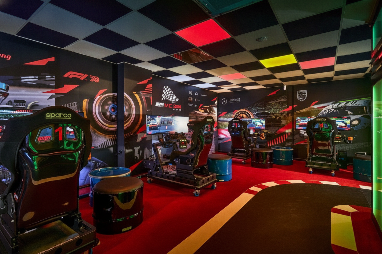 Indoor location with racing simulators