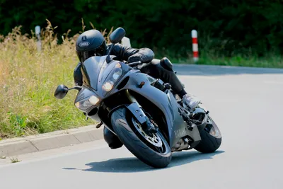 Motorbiker in a curve