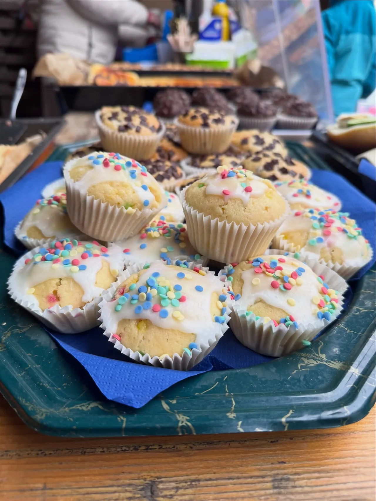 Muffins on a tray