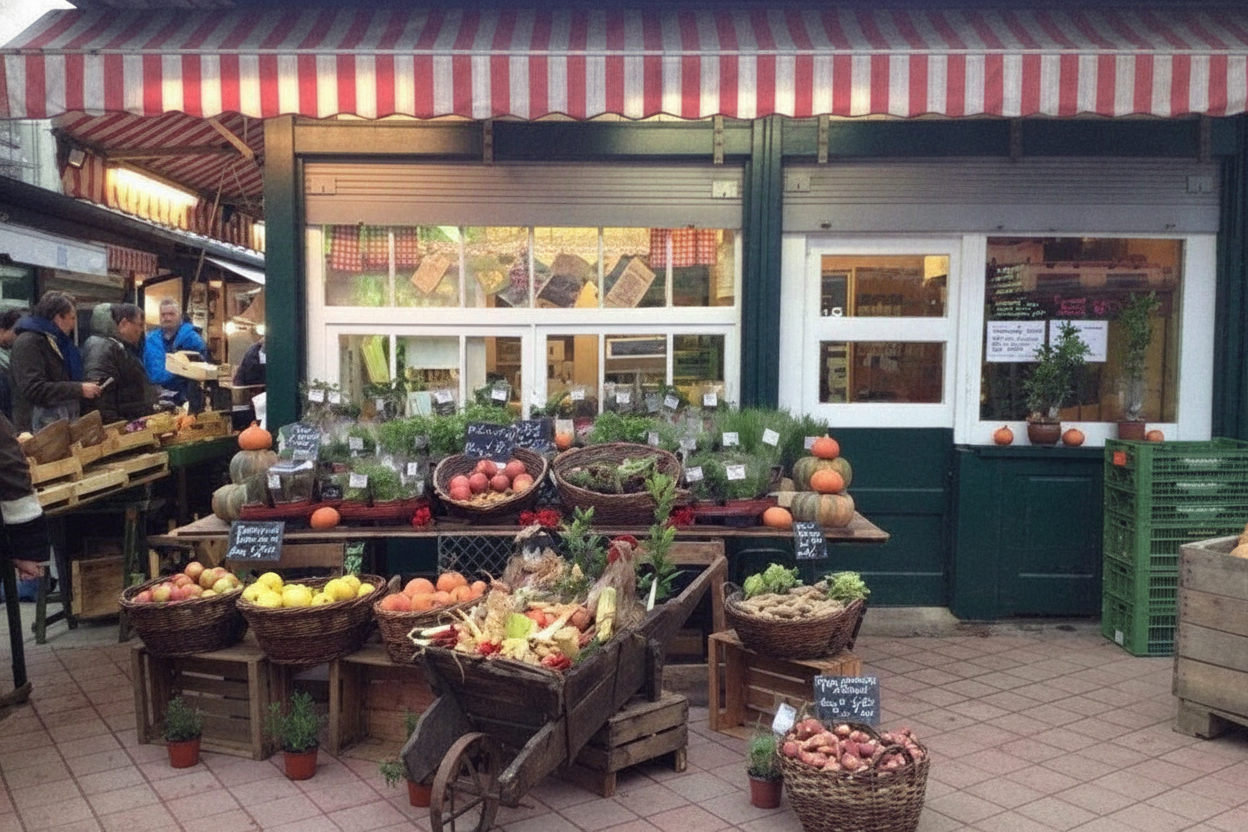 A vegetable stall on a market