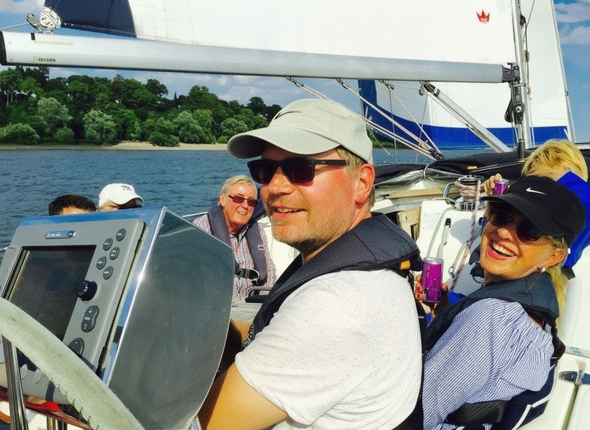 A group of people enjoying a sailing trip