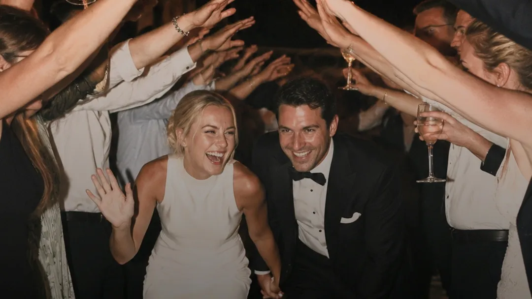 A couple celebrating their wedding