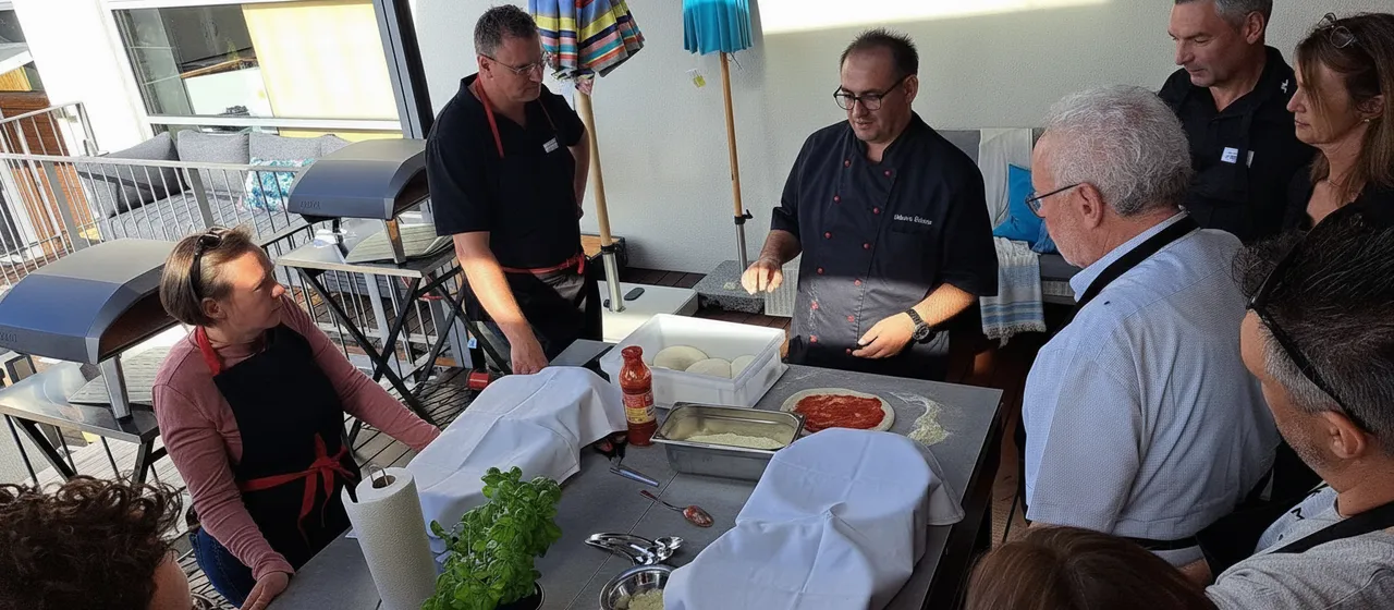A chef explaining how to prepare a perfect pizza