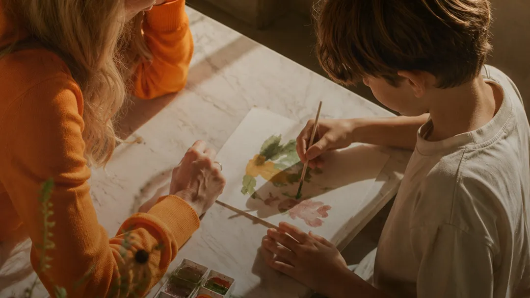 A child painting