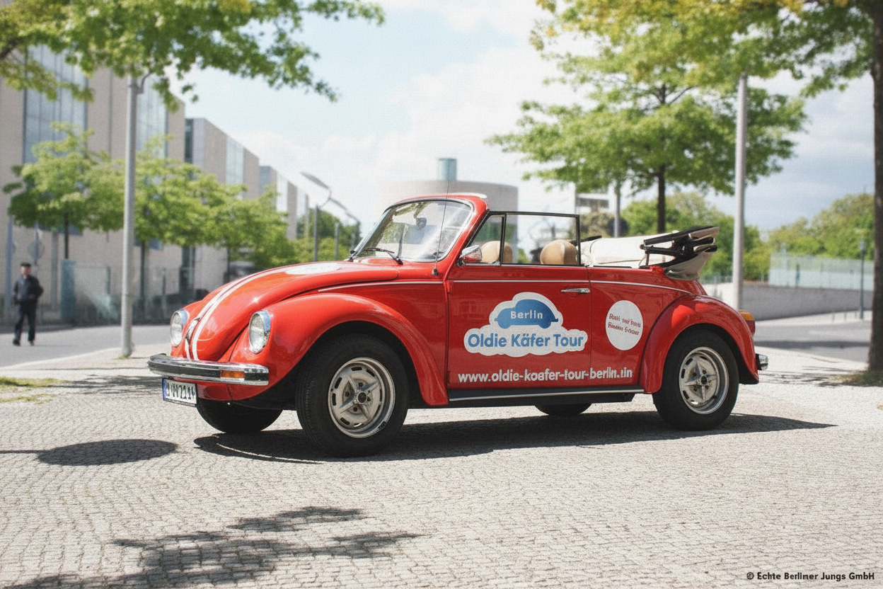 VW Käfer Cabrio on a square