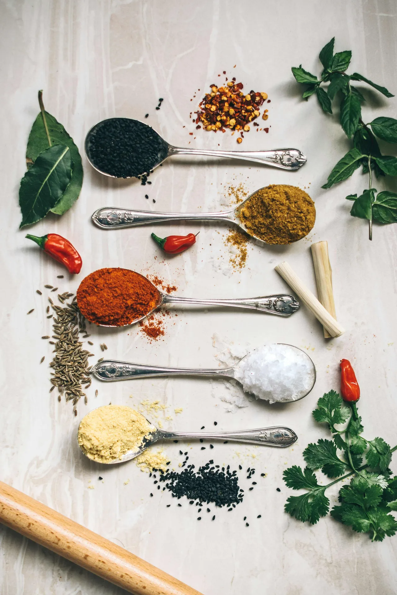 A variety of spices