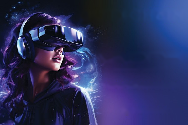 A women with VR glasses