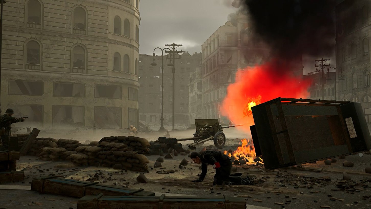 360° VR animation depicting a destroyed Vienna street during the final days of World War II