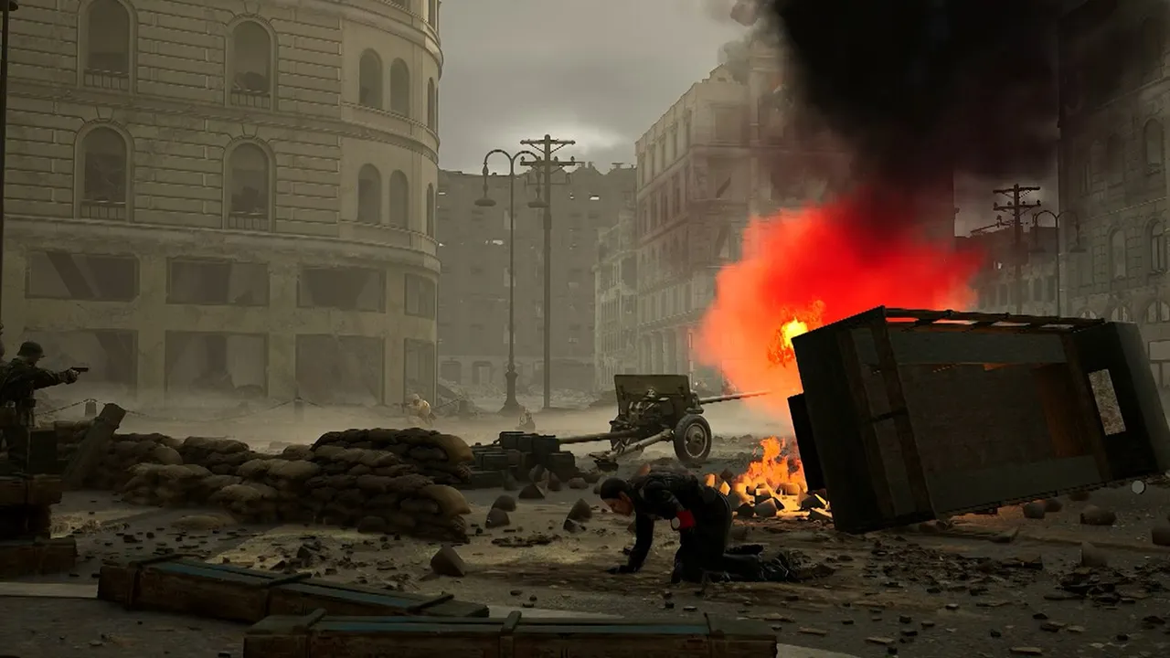 360° VR animation depicting a destroyed Vienna street during the final days of World War II