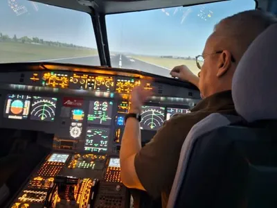Cockpit of A320 flight simulator